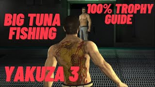 Big Tuna Trophy and Fishing Minigame Master  Yakuza 3 Remastered 100 Trophy Guide [upl. by Peony866]