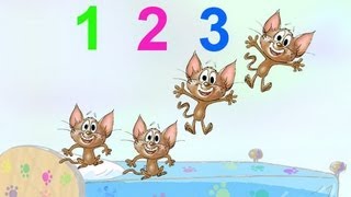 5 LITTLE MONKEYS JUMPING ON THE BED NURSERY RHYME SONG performed by 5 kittens [upl. by Akire]