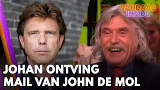 Johan ontving mail van John de Mol Hij heeft wel humor  VANDAAG INSIDE [upl. by Abelard]