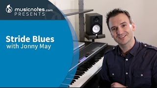 Stride Blues Piano Bass Lesson with Jonny May [upl. by Amilah854]