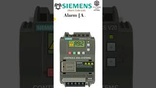 Siemens V20 VFD Inverter Alarm code list Part2  controlsandsystems [upl. by Niawtna]