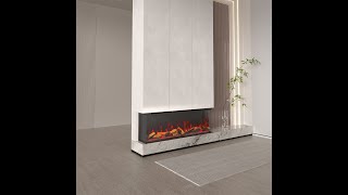 Freestanding amp Insert 3 Sided Electric Fireplace Media Wall [upl. by Eniortna]