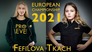 Beautiful Match  Margarita Fefilova v Kristina Tkach  8 Ball European Championships [upl. by Kedezihclem701]