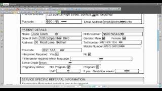 Fillable PDF Demonstration  Electronic automation using an NHS GP Referral Form [upl. by Nnaitsirk]