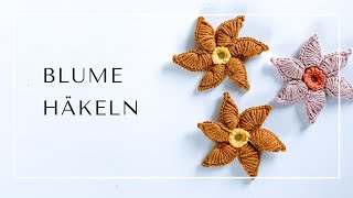 EINFACHE Häkelanleitung für Blume I Blumendeko häkeln I Blume selber machen I Crochetflower [upl. by Livesay]