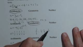 Determine if Series are Arithmetic Geometric or Neither QR13 1 [upl. by Ekrub]