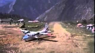 Plane landing at Lukla Airstip in the Khumbu Nepal [upl. by Gilud]