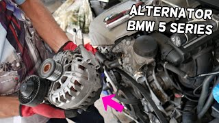 HOW TO REPLACE ALTERNATOR ON BMW E60 E61 [upl. by Relly]