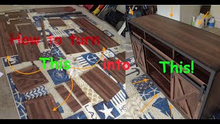 Rustic Barn Door TV Stand Assembly Guide Instructions amp Review DIY [upl. by Azmah603]