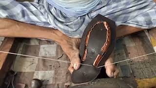 how to make peshawari chappals complete process  humskillswale [upl. by Atinauj]