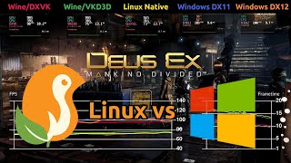 Deus Ex Mankind Divided Benchmark  Native vs DXVK vs VKD3D vs Windows [upl. by Egon]