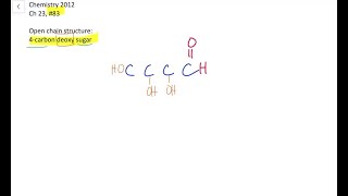 Write the openchain structure of a fourcarbon deoxy sugar [upl. by Adnovoj387]