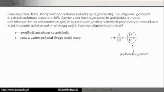 Równania  zadanie tekstowe  w jakim czasie autokar pokona trasę [upl. by Ennahtebazile944]