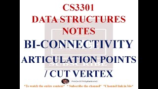 BI CONNECTIVITY NOTES  CUT VERTEX NOTES  CONNECTED GRAPH NOTES  CS3301 DATASTRUCTURES NOTES [upl. by Flannery]