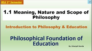 Meaning Nature and Scope of Philosophy [upl. by Eustacia229]