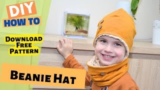 How to Sew a Reversible Beanie Hat  Free Pattern Included [upl. by Jarrid]