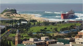 Ship Runs Aground On Nobbys Beach  PT 1 [upl. by Eiramana]