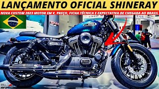 Lançamento OFICIAL Shineray nova CUSTOM motor em V expectativa de chegada ao BRASIL ficha e preço [upl. by Lontson]