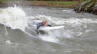 HEAVY Water on the Winooski River Vermont SURFING [upl. by Aseuqram]