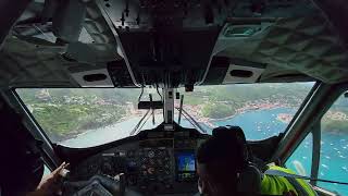 Landing at St Barths Airport SBH  View from the cockpit [upl. by Keller599]