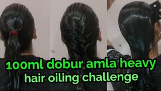 100ml dabur amla heavy hair oiling challenge [upl. by Varin]