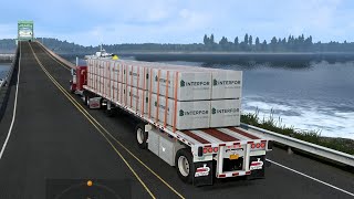 Wood Interfor  Peterbilt 389  flatbed benson Gameplay American Truck Simulator [upl. by Marigolde]