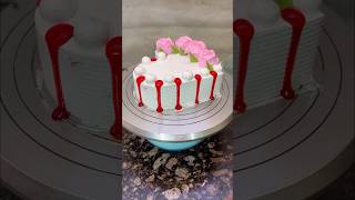 Strawberry heart shape cake design cake [upl. by Enilrac]