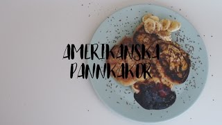 VARDAGSVEGAN  veganska pannkakor  vegan pancakes  amerikanska pannkakor  american pancakes [upl. by Antonino]