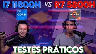 Intel Core i7 11800H vs Ryzen 7 5800H em jogos HELIOS 300 PH3155470LH e Legion 5 82QJ0000BR [upl. by Truman638]