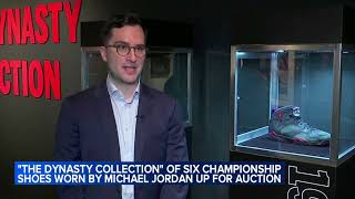 Shoes worn by Michael Jordan in 6 NBA Championships up for auction worth 710 million [upl. by Yriek165]