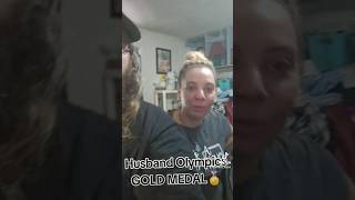 Husband Olympics Gold Medal 🏅 youtubehighfive olympics goldmedal hollerboys trophyhusband [upl. by Nac]