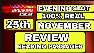 25 November ielts exam review listening and reading overview  25 November ielts exam answers [upl. by Ahseen]