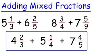 How To Add Mixed Fractions With Unlike Denominators [upl. by Rockey]