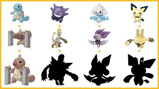 Pokemon Fusion Compilation 320  elekid  pichu  noibat  meditite  hakamoo  gengar  squirtle [upl. by Anicart]