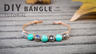 DIY bangle Wire Wrapping bracelet Tutorial  DIY Jewelry  DIY Accessories [upl. by Dorotea683]