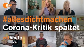 Alles dicht machen Empörung über Aktion von Schauspielerinnen  ZDFheute live [upl. by Dulci]