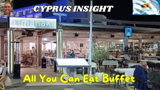 Limanaki Ayia Napa Cyprus  All You Can Eat Buffet  Great Value [upl. by Anirdua]