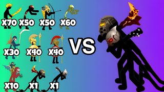 All stick figures vs mega giant leader and final boss  stick war legacy [upl. by Vaules]