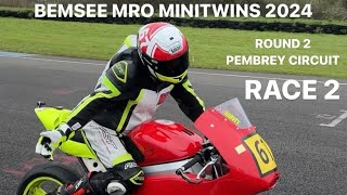 Bemsee Pembrey MRO Minitwins 2024 Round 2 Race 2 [upl. by Jabin476]