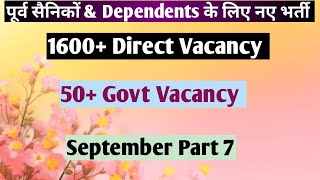 JOBS FOR EXSERVICEMAN amp DEPENDENTS SEPTEMBER PART 7 II 1700  DIRECT VACANCY [upl. by Anivad]