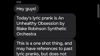 An Unhealthy Obsession  TSAMS Lyric Prank [upl. by Uta137]