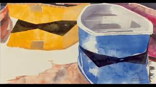 Boats Micheal Zarowsky Watercolours Slideshow 1 [upl. by Nee]