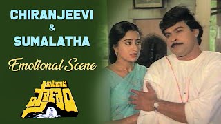 Pasivadi Pranam Movie Scenes  Chiranjeevi amp Sumalatha Emotional Scene  Vijayashanthi Raghuvaran [upl. by Buke]