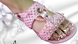 Tutoriales de Sandalias tejidas para niña en Macramé [upl. by Marylou473]