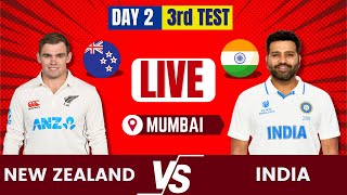 India vs New Zealand 3rd Test Day 2 Mumbai  nz बनाम ind Live Match Today  न्यूजीलैंड बनाम भारत [upl. by Rendrag981]