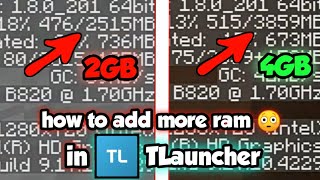 How to add more RAM in Minecraft TLauncher 100 works  Minecraft Java 1164 [upl. by Aicaca]