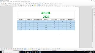 Creando un Calendario con LibreOffice [upl. by Sudhir]