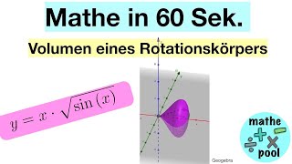 Volumen eines Rotationskörper  Integralberechnung mittels Substitution  Mathematik [upl. by Nwahsir]