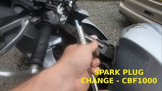 How To Change Spark Plugs On A Honda CBF1000 06  11 [upl. by Frydman]