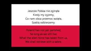 HYMN POLSKI  NATIONAL ANTHEM OF POLAND lyrics [upl. by Anayeek]